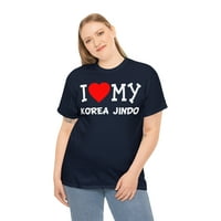 Love My Korea Jindo Kutyafajta Unise Grafikus Póló