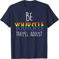 Fa légy önmagad ők majd állítsa LGBTQ Szivárvány zászló Meleg Büszkeség Ally póló