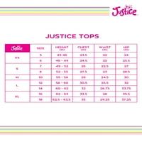 Justice Girls Button Front Henley Top Ingyenes Scrunchie, Méretek 5- & Plus
