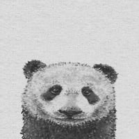 Magányos panda festmény nyomtatás csomagolt vászonra