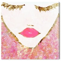 A Runway Avenue divat és a glam fali művészet vászon nyomatok „Aranyboot áhított J&M Square” Portrék - rózsaszín, rózsaszín
