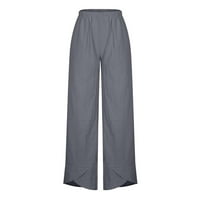 Nyári Plusz méretű Capri nadrág a nők, női vászon vágott nadrág magas derék Tömör zseb boka Capris nadrág