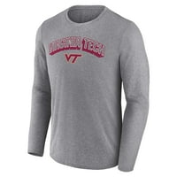 Férfi Heathered szürke Virginia Tech Hokies Go mély hosszú ujjú póló