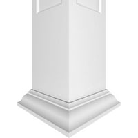 Ekena Millwork 12 W 9'H kézműves klasszikus négyzet alakú nem társított, süllyesztett panel PVC oszlopkészlet, Crown