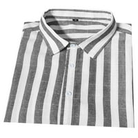 Bomotoo férfi felsők gomb le blúz hajtóka nyak nyári ingek alkalmi póló nyaralás póló szürke XL