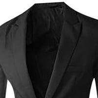 Hinvhai téli kabátok Férfi Clearance férfi egygombos Egyszínű öltöny felső Fekete XXXL