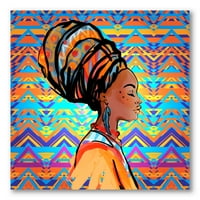 Afro -amerikai nő portré Turban IV festmény vászon művészeti nyomtatás
