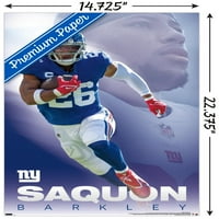 New York Giants-Saquon Barkley Fali Poszter, 14.725 22.375