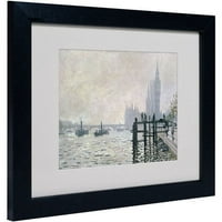 Védjegy képzőművészet a Temze Westminster alatt mattított keretes vászon művészet Claude Monet