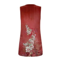 Yubatuo hideg váll Ujjatlan Flowy Tartály felsők alkalmi virág nyomtatási Laza illesztésű rakott ing női