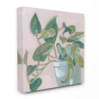 Stupell Home Dekor cserepes növény zöld rózsaszín festmény vászon fali művészet, Jennifer Goldberger