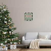 Merry kis karácsonyi kockás üdülési ünnepi grafikus művészet fehér keretes művészeti nyomtatási fal művészet