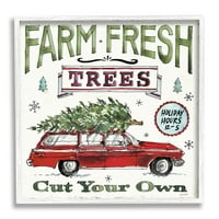 Stupell Industries Farm Fresh Frees Vintage Karácsonyi hirdetési állomás, 24, Design: Anne Tavoletti