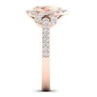 Imperial Gemstone 10K rózsa arany körte morganit ct tw gyémánt halo női gyűrű