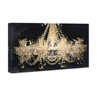 A Runway Avenue divat és a glam fali művészet vászon nyomatok „csillár arany” csillárok - arany, fekete