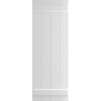 Ekena Millwork 1 2 W 41 H True Fit PVC Négy tábla csatlakozott a Board-N-Batten redőnyökhöz, fehér