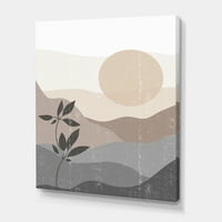 Minimalista naplemente a hegyi tájfestés vászon művészeti nyomtatása