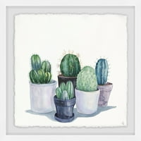 Lekerekített Kaktuszok Keretes Festés Nyomtatás