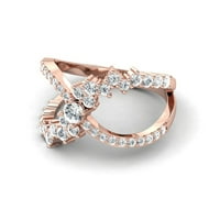 Cluster gyémánt gyűrű Rózsaarany egyedi gyűrű gyémánt gyűrű 14k tömör arany gyűrű esküvői gyűrű