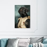 Wynwood Studio Animals Wall Art vászon „Sargent Black Lab” kutyák és kölyökkutyák - fekete, barna