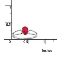 14K fehérarany 6x ovális rubin gyűrű