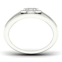 1 5ct TDW Diamond S Sterling ezüst keresztirányú szár klaszter Halo menyasszonyi készlet