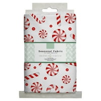 David Textiles, Inc. 44 18 Pamut Holiday Candy Precut Varrás & Kézműves Szövet, Fehér
