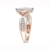 Carat T.W. Gyémánt 10KT fehér és rózsa arany eljegyzési gyűrű