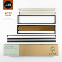 Zinus Good Design győztes Suzanne 14 Fém- és fa platform ágy, királynő