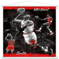 Michael Jordan-vázlat fali poszter fa mágneses kerettel, 22.375 34