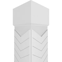 Ekena Millwork 8 W 10'h kézműves klasszikus négyzet alakú nem társított Chevron modern Fretwork oszlop W Standard Capital