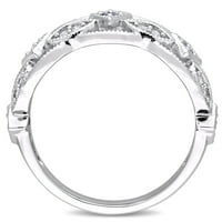 Miabella női karátos T.G.W. Zafír és Carat T.W. Gyémánt 10KT fehérarany vintage gyűrű
