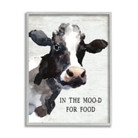 Stupell Industries a Moo-D-ben az étel vicces konyhai tehén, 20, betűvel és bélelt tervezéssel