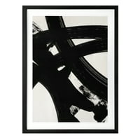 Crystal Művészeti Galéria Minimalista Absztrakt Design keretes nyomtatási fal művészet, fekete -fehér