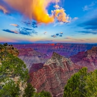 A Grand Canyon északi peremén naplementekor; Arizona, Amerikai Egyesült Államok poszter nyomtatás a természet gyűjtemény