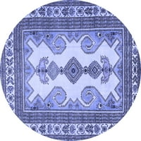 Ahgly Cég Mosható Beltéri Kerek Perzsa Kék Hagyományos Terület Szőnyegek, 7 ' Kerek