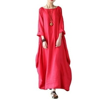 Wendunide ruhák nőknek, nők plusz méretű Boho mellény ruha női nyári strand Virágos Maxi Kaftan ruha piros