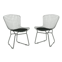 Sutton Outdoor Iron székek párnákkal, készlet 2, Fekete, Fekete