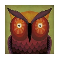 Védjegy képzőművészet 'Owl Wow' vászon művészet Ryan Fowler