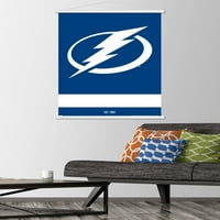 Tampa Bay Lightning-Logo fali poszter fa mágneses kerettel, 22.375 34