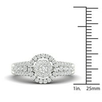 1 2Ct TDW Diamond 10K Fehér Arany Klaszter Eljegyzési gyűrű
