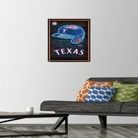Texas Rangers-Neon sisak fali poszter Push csapokkal, 14.725 22.375