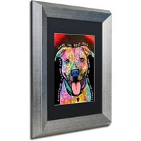 Védjegy képzőművészet legjobb kutya vászon művészet Dean Russo, fekete matt, ezüst keret