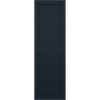 Ekena Millwork 15 W 39 H True Fit PVC Két panel Chevron modern stílusú rögzített redőnyök, csillagtalan éjszakai kék