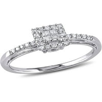 Princess vágott gyémánt Halo eljegyzési gyűrű karátos 10k fehér arany
