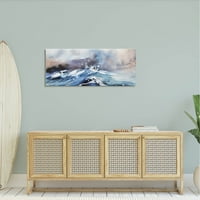Tengeri hullámok óceáni időjárás part menti festménygaléria csomagolt vászon nyomtatott fal művészet