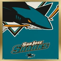 San Jose Sharks-Logo fali poszter Nyomócsapokkal, 14.725 22.375