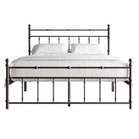 Kastély hely minimalista modern ikerméretű fémplatform ágy, barna