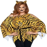 Leg Avenue Női Halloween Jelmez Tigris Póló Poncsó Szett