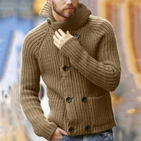 Férfi pulóverek A téli Clearance férfi divat őszi-téli hosszú ujjú Pulóver kétsoros Hosszú ujjú pulóver garbó pulóver